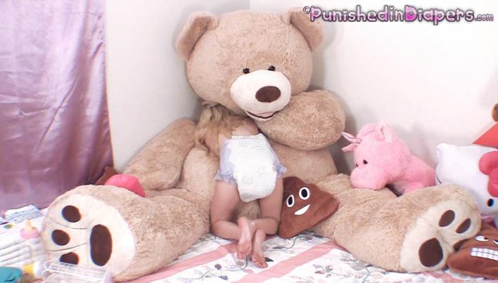 Odette Is Made To Mess Her Diaper While Handcuffed To The Giant Bear