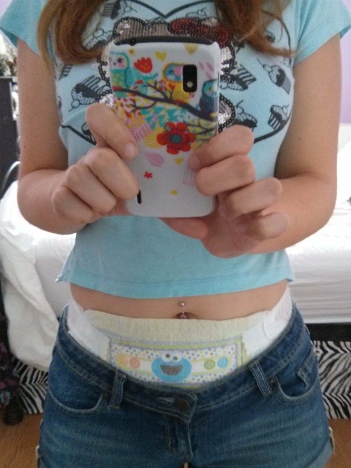 satin panties and diapers — Going out. Hope to get a few looks.