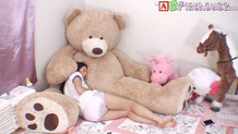 Little Teen Nikki Makes A Great Big, Sloppy Mess In Her Diaper while Playing With The Giant Bear