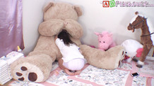 Little Teen Nikki Makes A Great Big, Sloppy Mess In Her Diaper while Playing With The Giant Bear