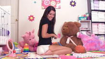 Gorgeous Teen Katarina Messes In Her Diaper & And She Loves It!