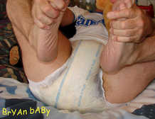 baby brian in a very peed in pooped diaper