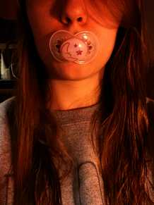 I just noticed last night that this paci glows in...