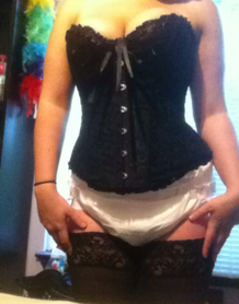 Daddy's precious little kitten — Here are those pictures :3 diaper, pretty corset,...