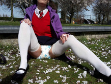 Emma's Cute Diaper Blog | I’m enjoying the sun in my school uniform and...